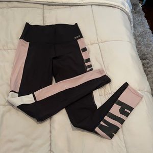 Victoria’s Secret PINK black pink and white leggings